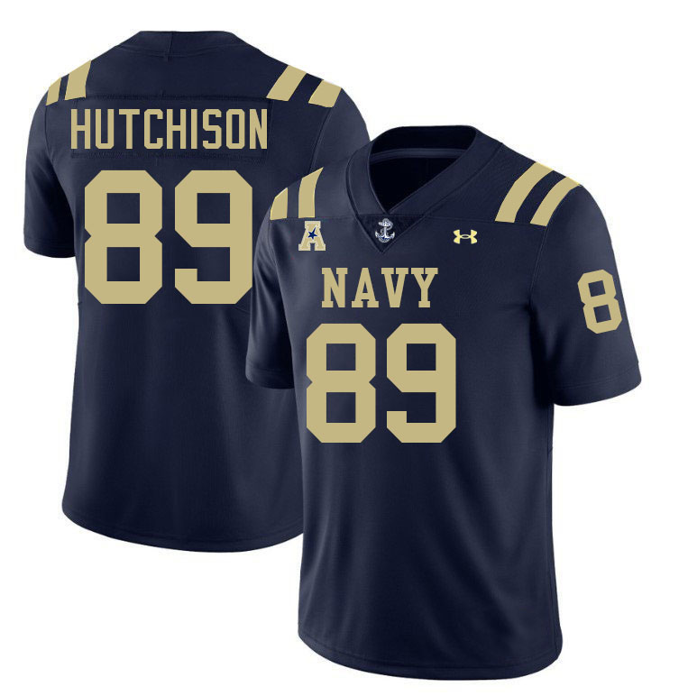 Navy Midshipmen #89 Luke Hutchison College Football Jerseys,Apparels Stitched-Navy
